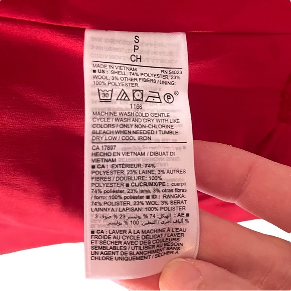 Old Navy bouclé wool blend shacket Robbie Red small - Picture 15 of 15